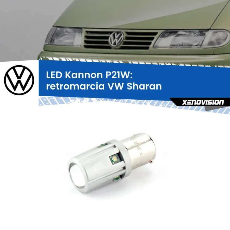 0 Retromarcia LED VW Sharan  1995 - 2010: P21W Kannon <strong>LED per Retromarcia VW Sharan  1995 - 2010.</strong>Lampadina P21W con una poderosa illuminazione frontale rafforzata da 5 potenti chip laterali.