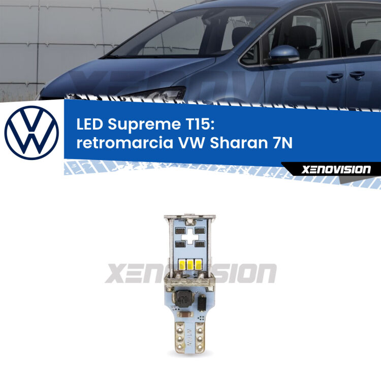 <strong>LED retromarcia per VW Sharan</strong> 7N 2010 - 2019. 15 Chip CREE 3535, sviluppa un'incredibile potenza. Qualità Massima. Oltre 6W reali di pura potenza.