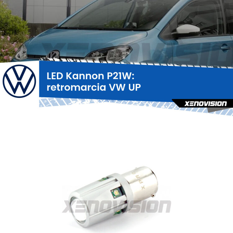<strong>LED per Retromarcia VW UP  2011 - 2016.</strong>Lampadina P21W con una poderosa illuminazione frontale rafforzata da 5 potenti chip laterali.