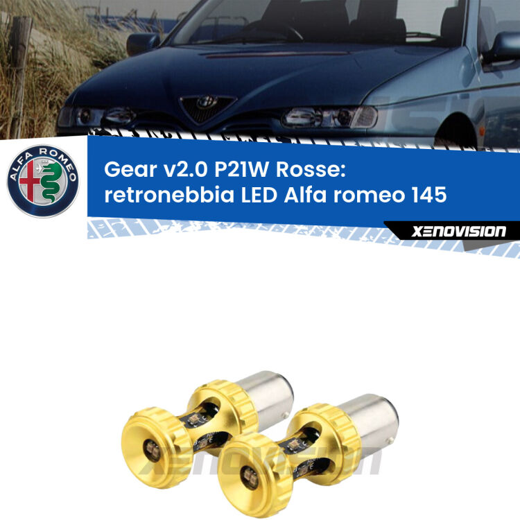 0 Retronebbia LED Alfa romeo 145 930: Gear v2.0 P21W Rosse (Coppia) <p>Pregiati chip Philips ZES luce Rossa per <strong>retronebbia LED Alfa romeo 145 930</strong>. Super Canbus, Top Quality.</p>