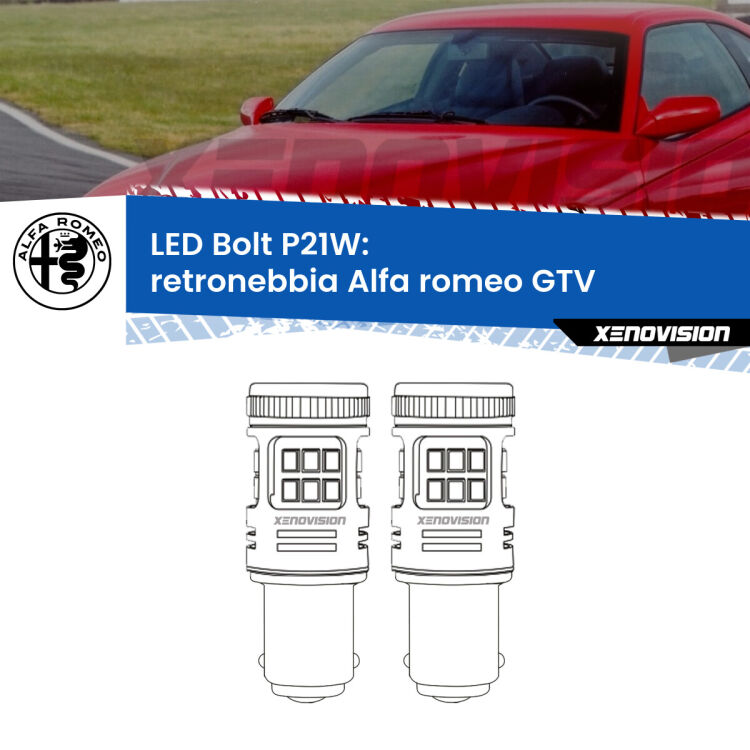 0 Retronebbia LED Alfa romeo GTV 1995 - 2005: P21W Bolt <strong>Retronebbia LED per Alfa romeo GTV</strong> 1995 - 2005. Coppia lampade <strong>P21W</strong> modello Bolt canbus.