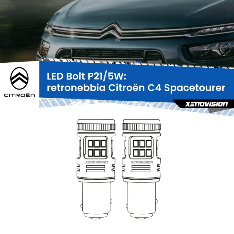 0 Retronebbia LED Citroën C4 Spacetourer  2018 in poi: P21/5W Bolt <strong>Retronebbia LED per Citroën C4 Spacetourer</strong>  2018 in poi. Coppia lampade <strong>P21/5W</strong> modello Bolt canbus.
