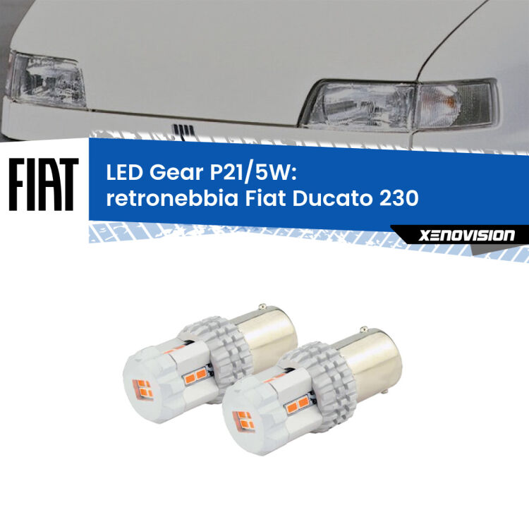 0 Retronebbia LED Fiat Ducato 230 1994 - 2002: P21/5W Gear <strong>Retronebbia LED per Fiat Ducato</strong> 230 1994 - 2002. Due lampade <strong>P21/5W</strong> rosse non canbus modello Gear.