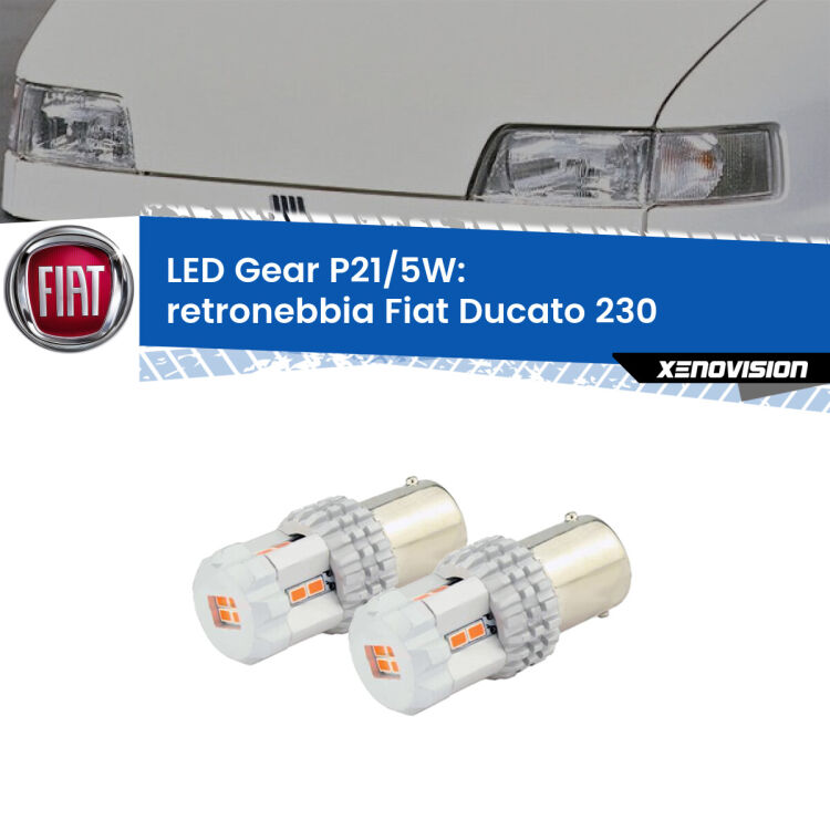 <strong>Retronebbia LED per Fiat Ducato</strong> 230 1994 - 2002. Due lampade <strong>P21/5W</strong> rosse non canbus modello Gear.