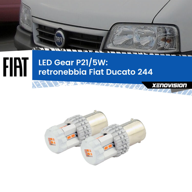 0 Retronebbia LED Fiat Ducato 244 2002 - 2006: P21/5W Gear <strong>Retronebbia LED per Fiat Ducato</strong> 244 2002 - 2006. Due lampade <strong>P21/5W</strong> rosse non canbus modello Gear.