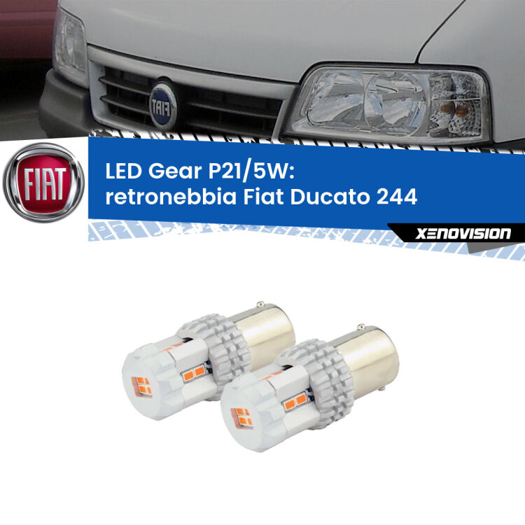 <strong>Retronebbia LED per Fiat Ducato</strong> 244 2002 - 2006. Due lampade <strong>P21/5W</strong> rosse non canbus modello Gear.