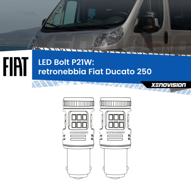 0 Retronebbia LED Fiat Ducato 250 2006 - 2013: P21W Bolt <strong>Retronebbia LED per Fiat Ducato</strong> 250 2006 - 2013. Coppia lampade <strong>P21W</strong> modello Bolt canbus.