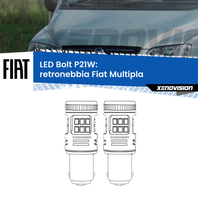 0 Retronebbia LED Fiat Multipla  1999 - 2010: P21W Bolt <strong>Retronebbia LED per Fiat Multipla</strong>  1999 - 2010. Coppia lampade <strong>P21W</strong> modello Bolt canbus.