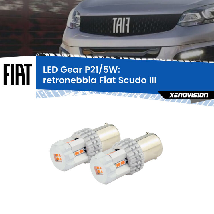 0 Retronebbia LED Fiat Scudo III 2022 in poi: P21/5W Gear <strong>Retronebbia LED per Fiat Scudo</strong> III 2022 in poi. Due lampade <strong>P21/5W</strong> rosse non canbus modello Gear.