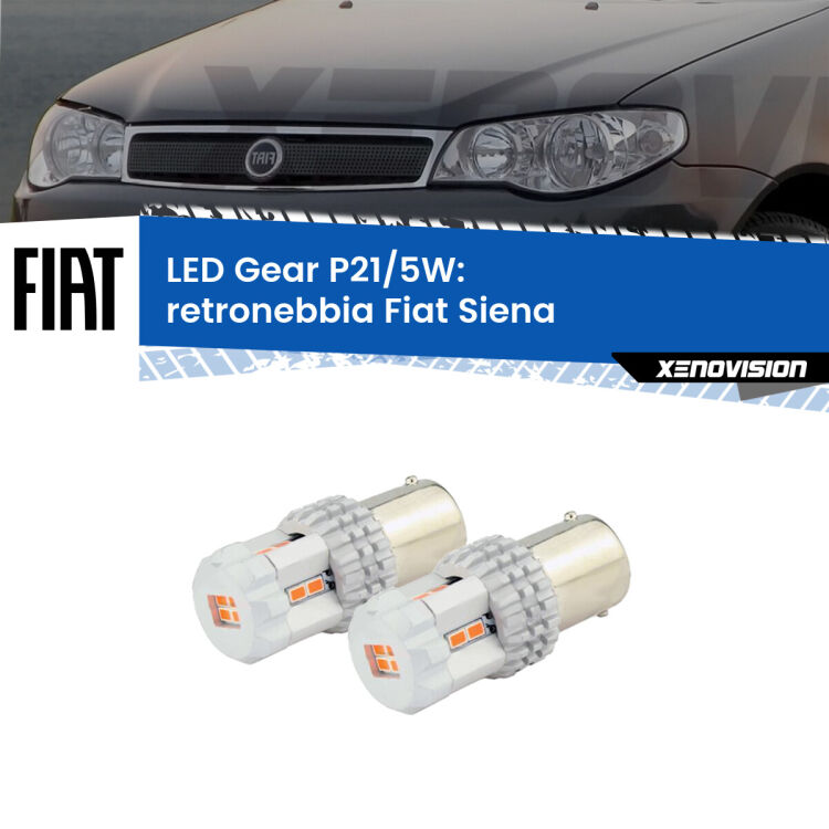 0 Retronebbia LED Fiat Siena 1996 - 2012: P21/5W Gear <strong>Retronebbia LED per Fiat Siena</strong> 1996 - 2012. Due lampade <strong>P21/5W</strong> rosse non canbus modello Gear.