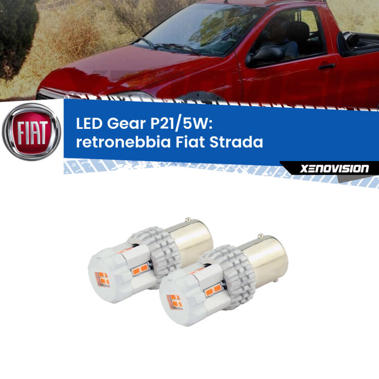 <strong>Retronebbia LED per Fiat Strada</strong>  versione 2. Due lampade <strong>P21/5W</strong> rosse non canbus modello Gear.