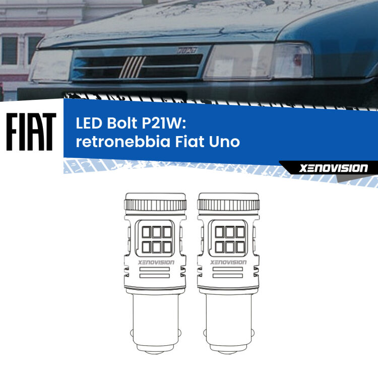 0 Retronebbia LED Fiat Uno 1983 - 1995: P21W Bolt <strong>Retronebbia LED per Fiat Uno</strong> 1983 - 1995. Coppia lampade <strong>P21W</strong> modello Bolt canbus.