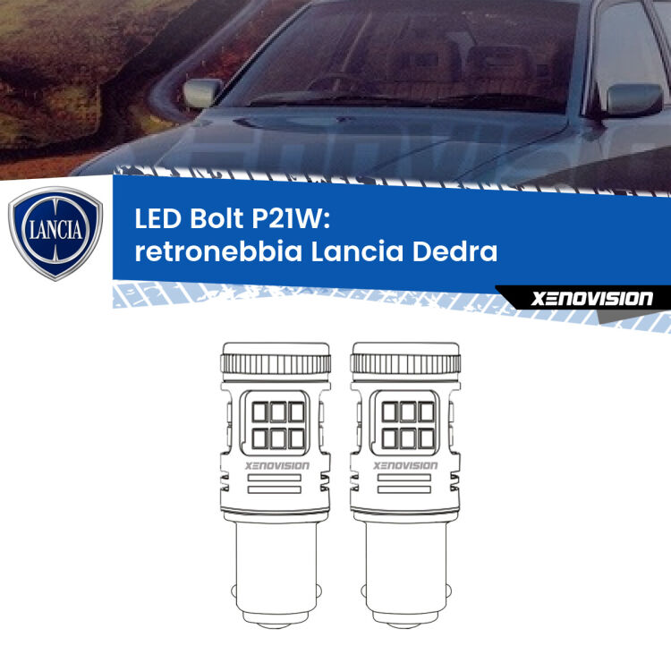 0 Retronebbia LED Lancia Dedra 1989 - 1999: P21W Bolt <strong>Retronebbia LED per Lancia Dedra</strong> 1989 - 1999. Coppia lampade <strong>P21W</strong> modello Bolt canbus.