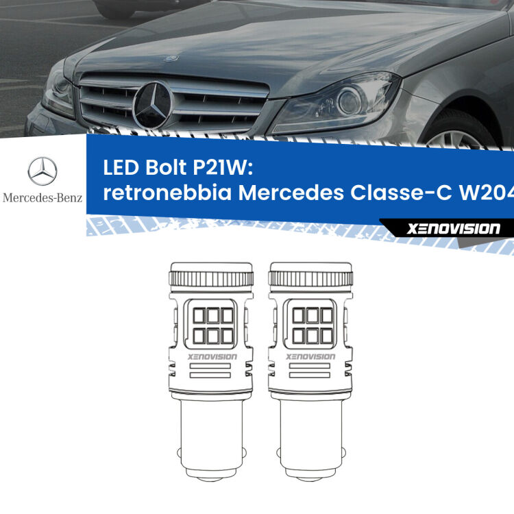 0 Retronebbia LED Mercedes Classe-C W204 2007 - 2014: P21W Bolt <strong>Retronebbia LED per Mercedes Classe-C</strong> W204 2007 - 2014. Coppia lampade <strong>P21W</strong> modello Bolt canbus.