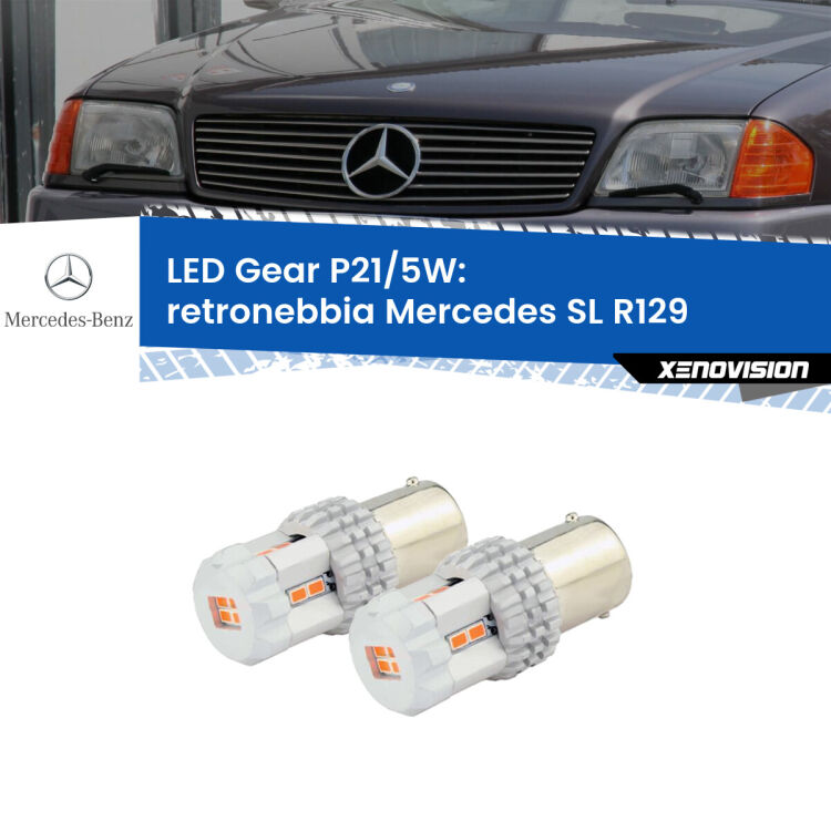 <strong>Retronebbia LED per Mercedes SL</strong> R129 1989 - 2001. Due lampade <strong>P21/5W</strong> rosse non canbus modello Gear.