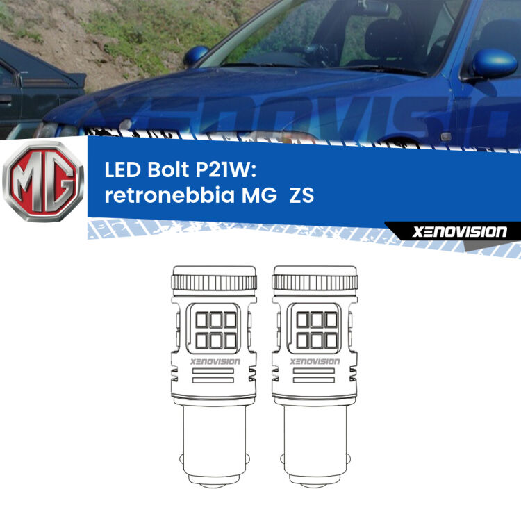 0 Retronebbia LED MG  ZS  2001 - 2005: P21W Bolt <strong>Retronebbia LED per MG  ZS</strong>  2001 - 2005. Coppia lampade <strong>P21W</strong> modello Bolt canbus.