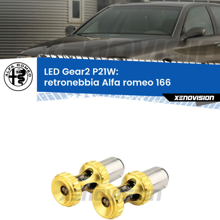 <strong>Retronebbia LED per Alfa romeo 166</strong>  1998 - 2007. Coppia lampade <strong>P21W</strong> super canbus Rosse modello Gear2.