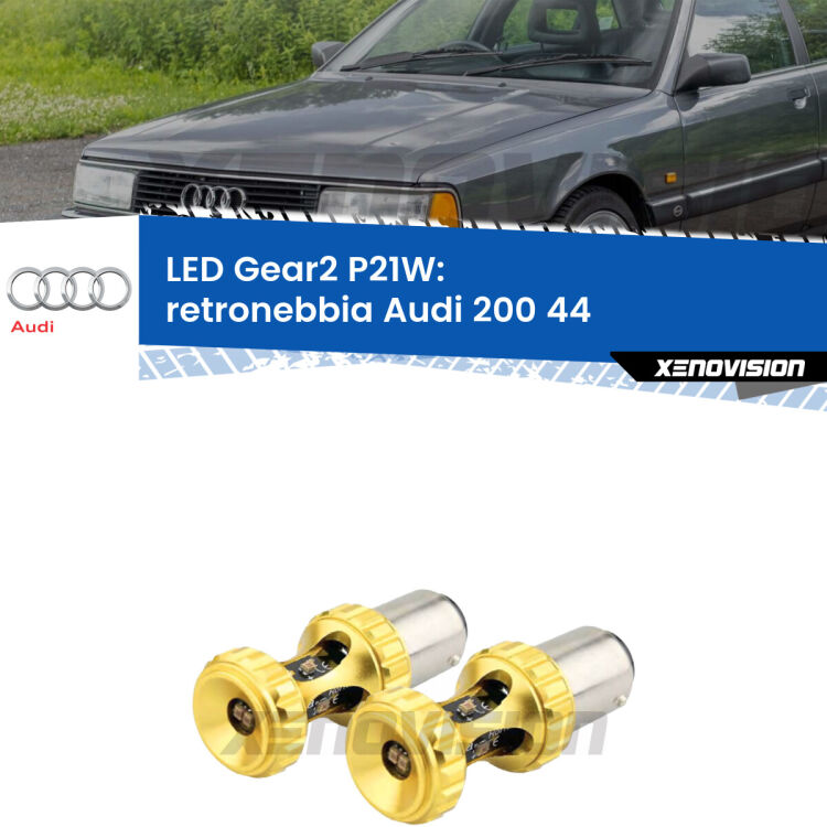 <strong>Retronebbia LED per Audi 200</strong> 44 1983 - 1991. Coppia lampade <strong>P21W</strong> super canbus Rosse modello Gear2.