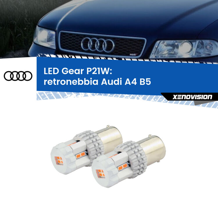 0 Retronebbia LED per Audi A4 B5 1994 - 2001: P21W Gear <p>Coppia <strong>LED P21W Rossi per </strong><strong>Retronebbia</strong> <strong>Audi</strong> <strong>A4 </strong>(B5) 1994 - 2001: ultracompatti, illuminazione a 360 gradi e Canbus. Qualità Massima.</p>
<div> </div>