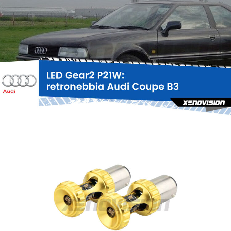 <strong>Retronebbia LED per Audi Coupe</strong> B3 1988 - 1996. Coppia lampade <strong>P21W</strong> super canbus Rosse modello Gear2.