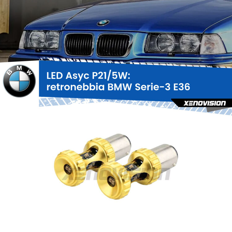 <strong>retronebbia LED per BMW Serie-3</strong> E36 1990 - 1998. Lampadina <strong>P21/5W</strong> rossa Canbus modello Asyc Xenovision.