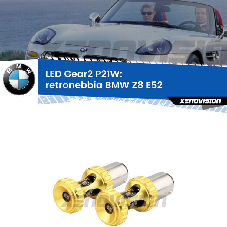 <strong>Retronebbia LED per BMW Z8</strong> E52 2000 - 2003. Coppia lampade <strong>P21W</strong> super canbus Rosse modello Gear2.