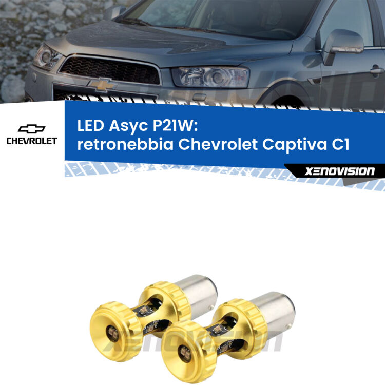 0 Retronebbia LED per Chevrolet Captiva C1 2006 - 2018: P21W Asyc <strong>Retronebbia LED per Chevrolet Captiva</strong> C1 2006 - 2018. Coppia lampade <strong>P21W</strong> super canbus Rosse modello Gear2.