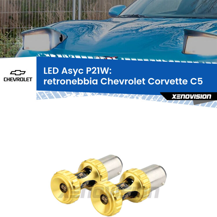 0 Retronebbia LED per Chevrolet Corvette C5 1997 - 2004: P21W Asyc <strong>Retronebbia LED per Chevrolet Corvette</strong> C5 1997 - 2004. Coppia lampade <strong>P21W</strong> super canbus Rosse modello Gear2.