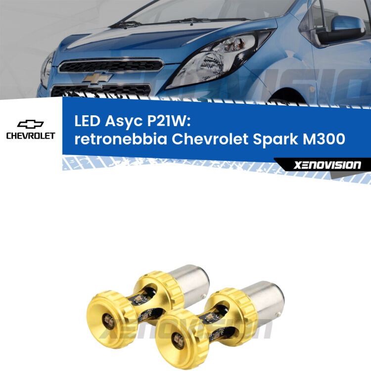 0 Retronebbia LED per Chevrolet Spark M300 2009 - 2016: P21W Asyc <strong>Retronebbia LED per Chevrolet Spark</strong> M300 2009 - 2016. Coppia lampade <strong>P21W</strong> super canbus Rosse modello Gear2.