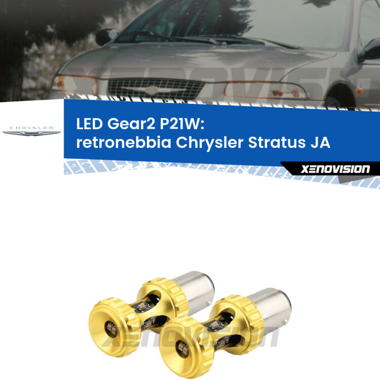 <strong>Retronebbia LED per Chrysler Stratus</strong> JA 1995 - 2001. Coppia lampade <strong>P21W</strong> super canbus Rosse modello Gear2.