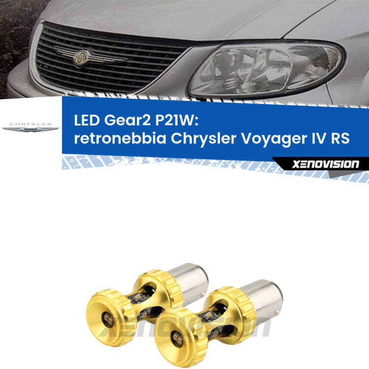 <strong>Retronebbia LED per Chrysler Voyager IV</strong> RS 2000 - 2007. Coppia lampade <strong>P21W</strong> super canbus Rosse modello Gear2.