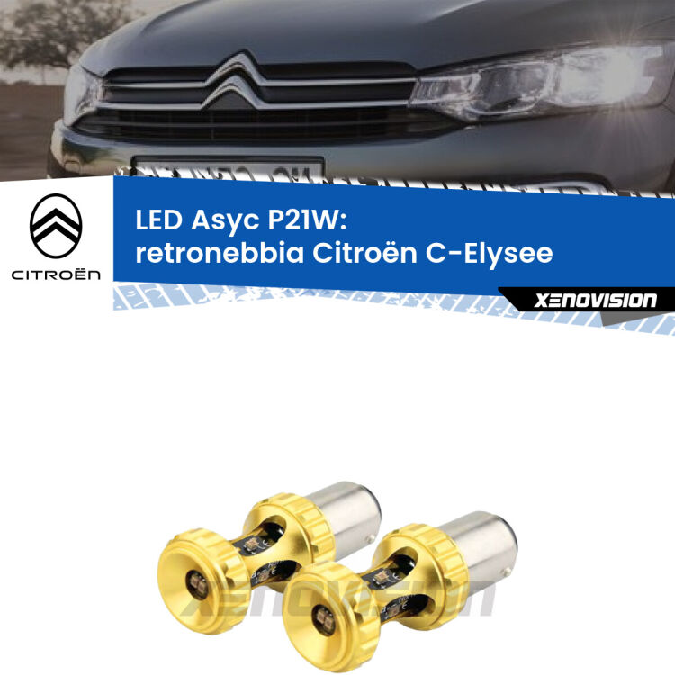 0 Retronebbia LED per Citroën C-Elysee 2012 in poi: P21W Asyc <strong>Retronebbia LED per Citroën C-Elysee</strong> 2012 in poi. Coppia lampade <strong>P21W</strong> super canbus Rosse modello Gear2.