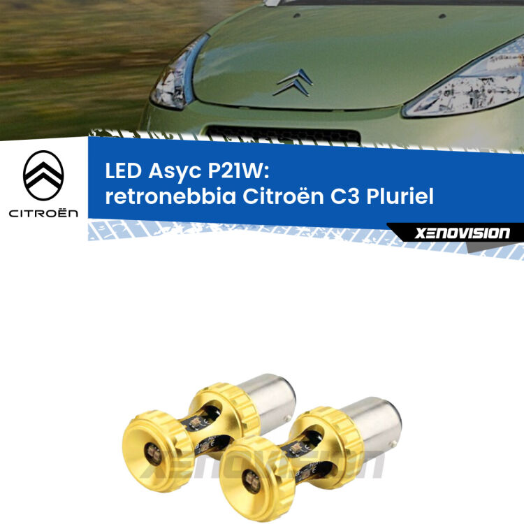 0 Retronebbia LED per Citroën C3 Pluriel 2003 - 2010: P21W Asyc <strong>Retronebbia LED per Citroën C3 Pluriel</strong> 2003 - 2010. Coppia lampade <strong>P21W</strong> super canbus Rosse modello Gear2.