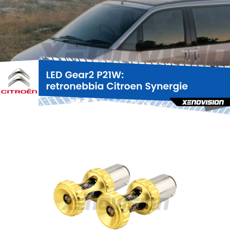 <strong>Retronebbia LED per Citroen Synergie</strong>  1994 - 2002. Coppia lampade <strong>P21W</strong> super canbus Rosse modello Gear2.