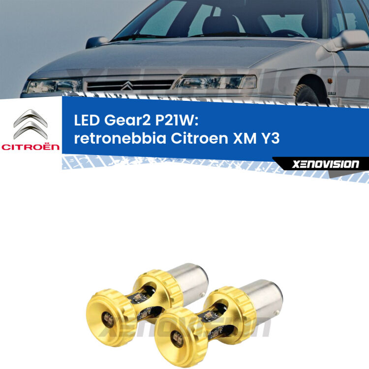 <strong>Retronebbia LED per Citroen XM</strong> Y3 1989 - 1994. Coppia lampade <strong>P21W</strong> super canbus Rosse modello Gear2.