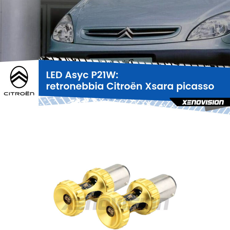 0 Retronebbia LED per Citroën Xsara picasso 1999 - 2012: P21W Asyc <strong>Retronebbia LED per Citroën Xsara picasso</strong> 1999 - 2012. Coppia lampade <strong>P21W</strong> super canbus Rosse modello Gear2.