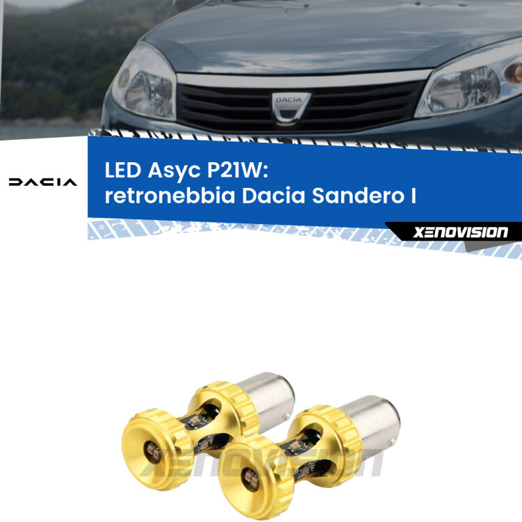 0 Retronebbia LED per Dacia Sandero I 2008 - 2012: P21W Asyc <strong>Retronebbia LED per Dacia Sandero I</strong> 2008 - 2012. Coppia lampade <strong>P21W</strong> super canbus Rosse modello Gear2.