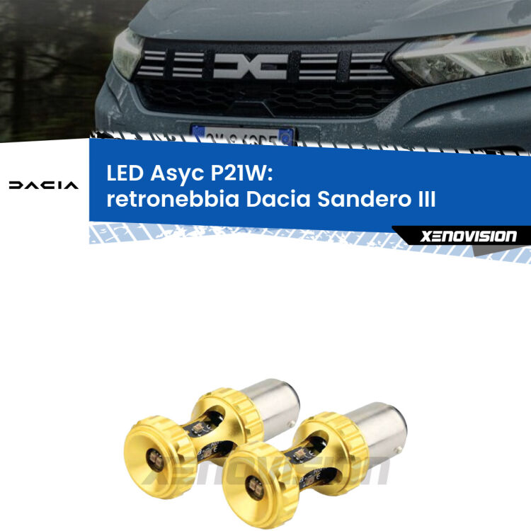 0 Retronebbia LED per Dacia Sandero III 2020 in poi: P21W Asyc <strong>Retronebbia LED per Dacia Sandero III</strong> 2020 in poi. Coppia lampade <strong>P21W</strong> super canbus Rosse modello Gear2.