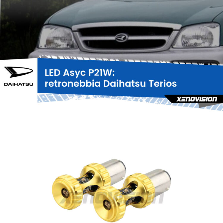 0 Retronebbia LED per Daihatsu Terios 1997 - 2005: P21W Asyc <strong>Retronebbia LED per Daihatsu Terios</strong> 1997 - 2005. Coppia lampade <strong>P21W</strong> super canbus Rosse modello Gear2.