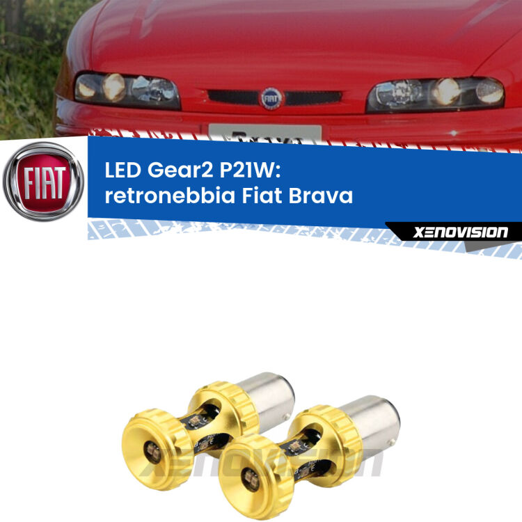 <strong>Retronebbia LED per Fiat Brava</strong>  1995 - 2001. Coppia lampade <strong>P21W</strong> super canbus Rosse modello Gear2.