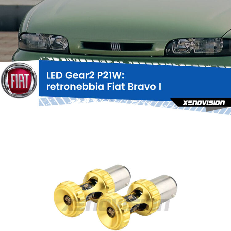 <strong>Retronebbia LED per Fiat Bravo I</strong>  1995 - 2001. Coppia lampade <strong>P21W</strong> super canbus Rosse modello Gear2.