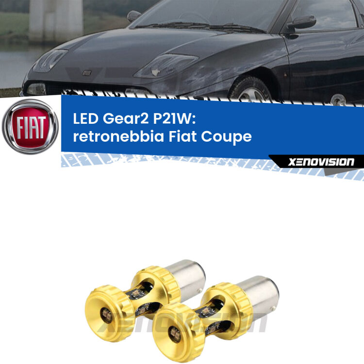 <strong>Retronebbia LED per Fiat Coupe</strong>  1993 - 2000. Coppia lampade <strong>P21W</strong> super canbus Rosse modello Gear2.