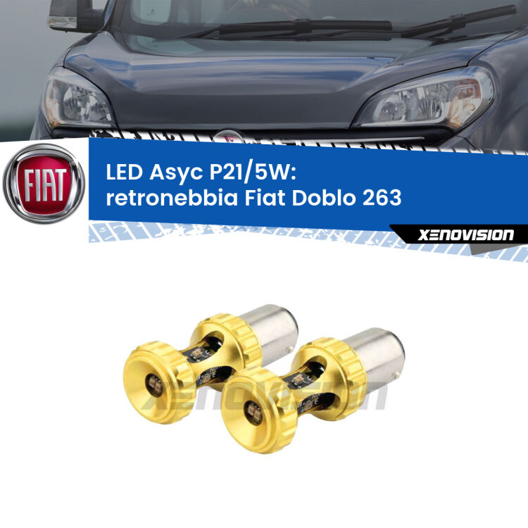 <strong>retronebbia LED per Fiat Doblo</strong> 263 2010 - 2014. Lampadina <strong>P21/5W</strong> rossa Canbus modello Asyc Xenovision.