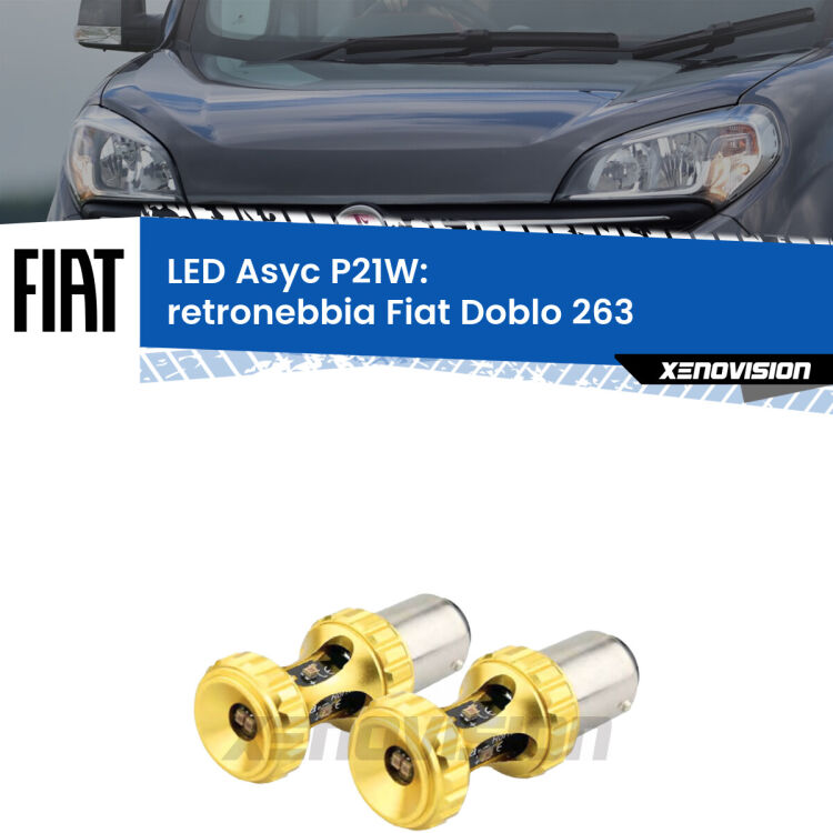 0 Retronebbia LED per Fiat Doblo 263 2015 - 2016: P21W Asyc <strong>Retronebbia LED per Fiat Doblo</strong> 263 2015 - 2016. Coppia lampade <strong>P21W</strong> super canbus Rosse modello Gear2.