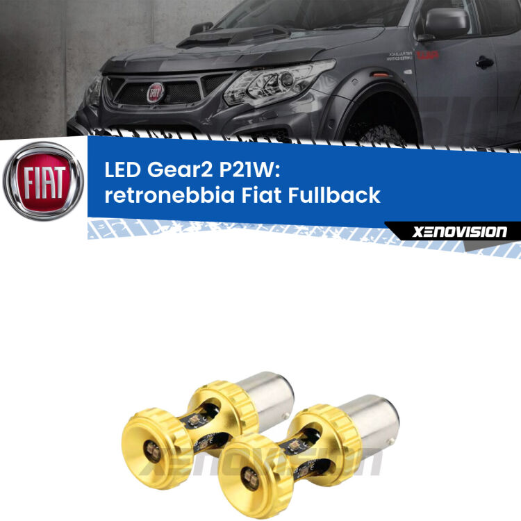 <strong>Retronebbia LED per Fiat Fullback</strong>  2016 - 2019. Coppia lampade <strong>P21W</strong> super canbus Rosse modello Gear2.