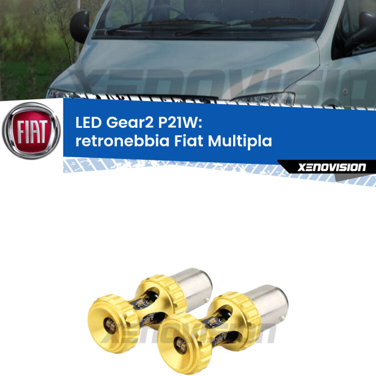 <strong>Retronebbia LED per Fiat Multipla</strong>  1999 - 2010. Coppia lampade <strong>P21W</strong> super canbus Rosse modello Gear2.