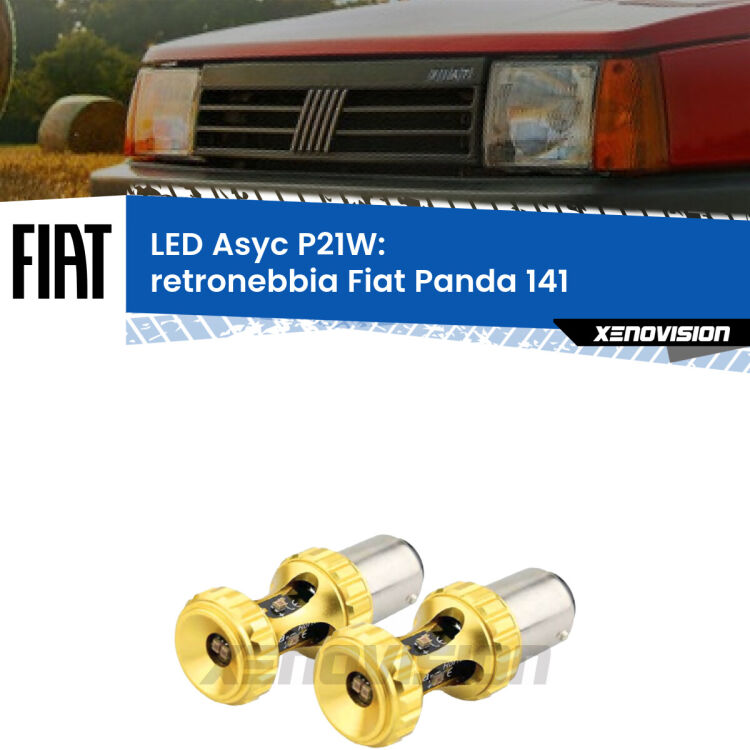 0 Retronebbia LED per Fiat Panda 141 1982 - 2004: P21W Asyc <strong>Retronebbia LED per Fiat Panda</strong> 141 1982 - 2004. Coppia lampade <strong>P21W</strong> super canbus Rosse modello Gear2.
