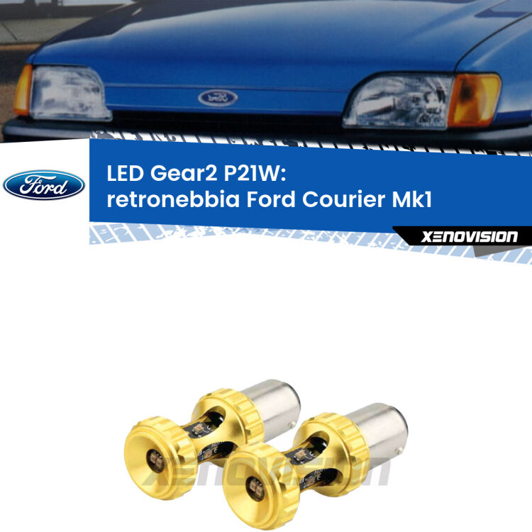<strong>Retronebbia LED per Ford Courier</strong> Mk1 1991 - 1995. Coppia lampade <strong>P21W</strong> super canbus Rosse modello Gear2.
