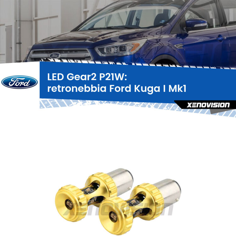 <strong>Retronebbia LED per Ford Kuga I</strong> Mk1 2008 - 2012. Coppia lampade <strong>P21W</strong> super canbus Rosse modello Gear2.