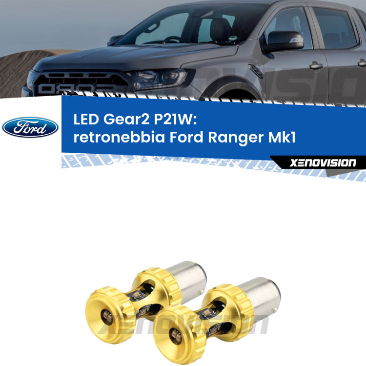 <strong>Retronebbia LED per Ford Ranger</strong> Mk1 2005 - 2006. Coppia lampade <strong>P21W</strong> super canbus Rosse modello Gear2.